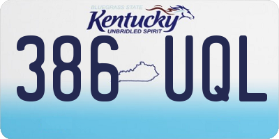KY license plate 386UQL