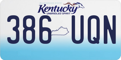 KY license plate 386UQN