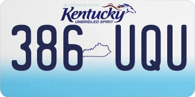 KY license plate 386UQU