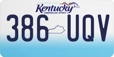 KY license plate 386UQV