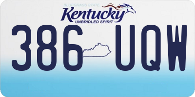 KY license plate 386UQW
