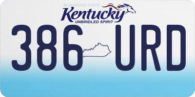 KY license plate 386URD