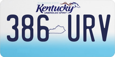 KY license plate 386URV