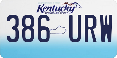 KY license plate 386URW