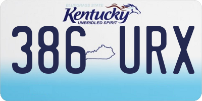 KY license plate 386URX