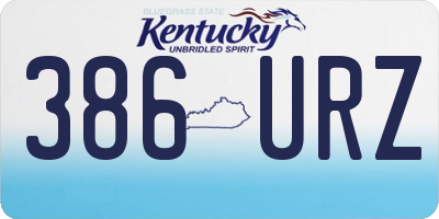KY license plate 386URZ