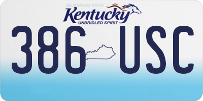 KY license plate 386USC