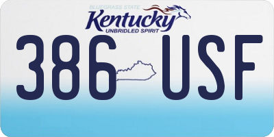 KY license plate 386USF