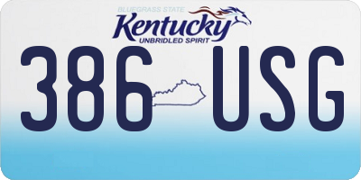 KY license plate 386USG