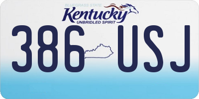 KY license plate 386USJ