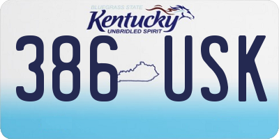 KY license plate 386USK