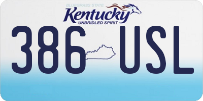 KY license plate 386USL