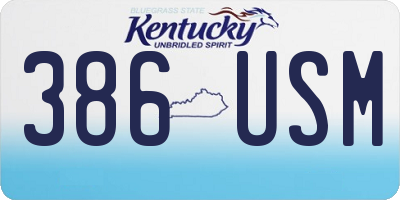 KY license plate 386USM