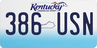 KY license plate 386USN