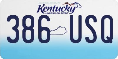 KY license plate 386USQ