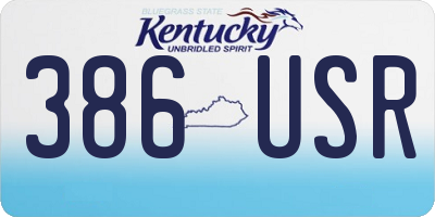 KY license plate 386USR