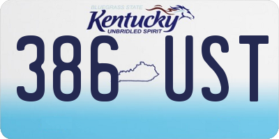 KY license plate 386UST