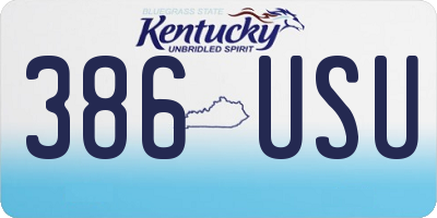 KY license plate 386USU
