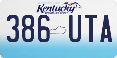 KY license plate 386UTA