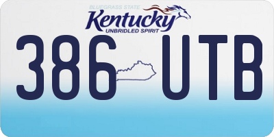 KY license plate 386UTB