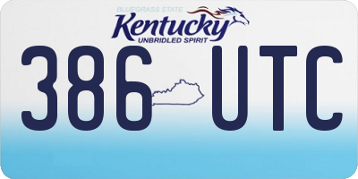 KY license plate 386UTC