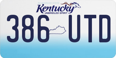 KY license plate 386UTD