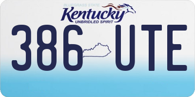 KY license plate 386UTE