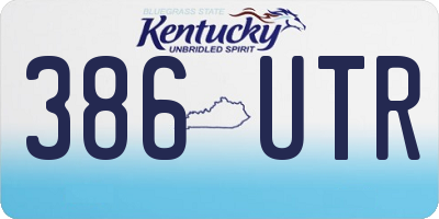 KY license plate 386UTR