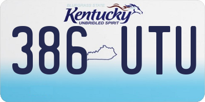 KY license plate 386UTU