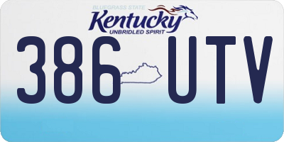 KY license plate 386UTV