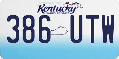 KY license plate 386UTW