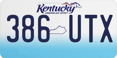 KY license plate 386UTX