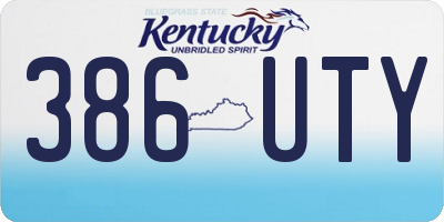KY license plate 386UTY