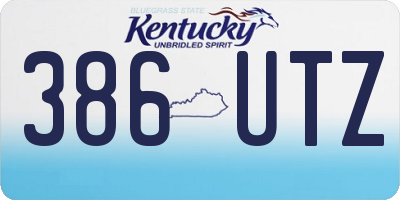 KY license plate 386UTZ