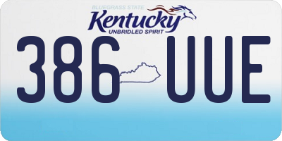 KY license plate 386UUE