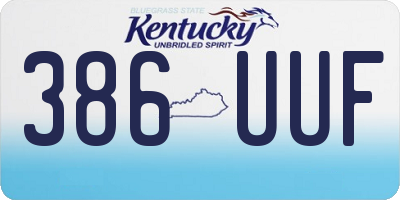 KY license plate 386UUF