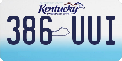 KY license plate 386UUI