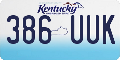 KY license plate 386UUK