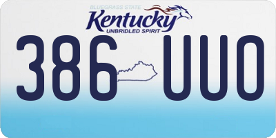 KY license plate 386UUO
