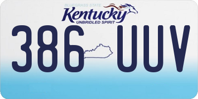 KY license plate 386UUV