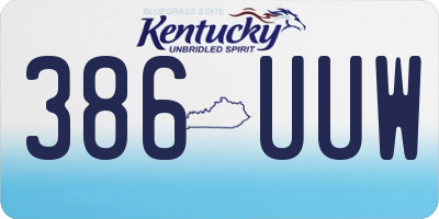 KY license plate 386UUW