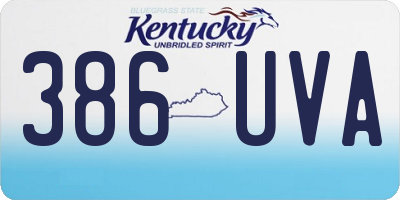 KY license plate 386UVA