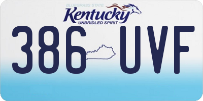 KY license plate 386UVF
