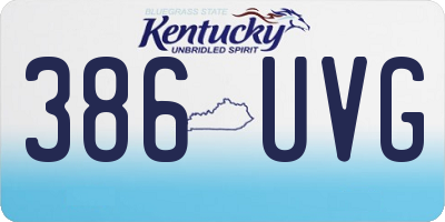 KY license plate 386UVG