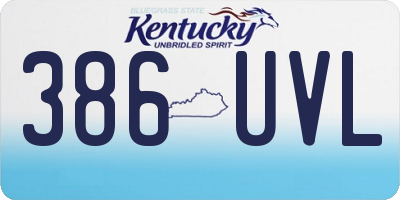 KY license plate 386UVL