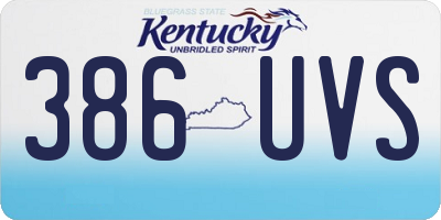 KY license plate 386UVS