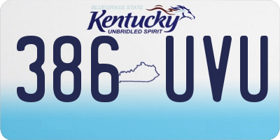 KY license plate 386UVU