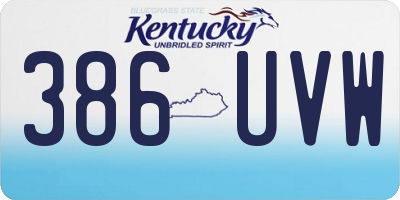 KY license plate 386UVW