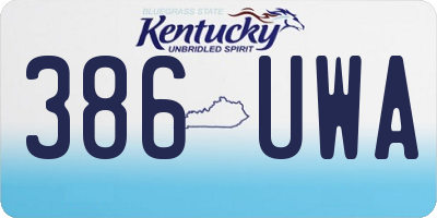 KY license plate 386UWA