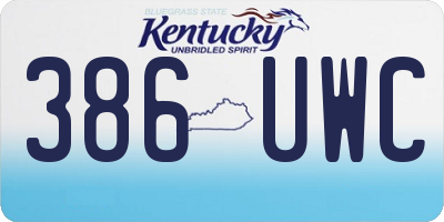 KY license plate 386UWC